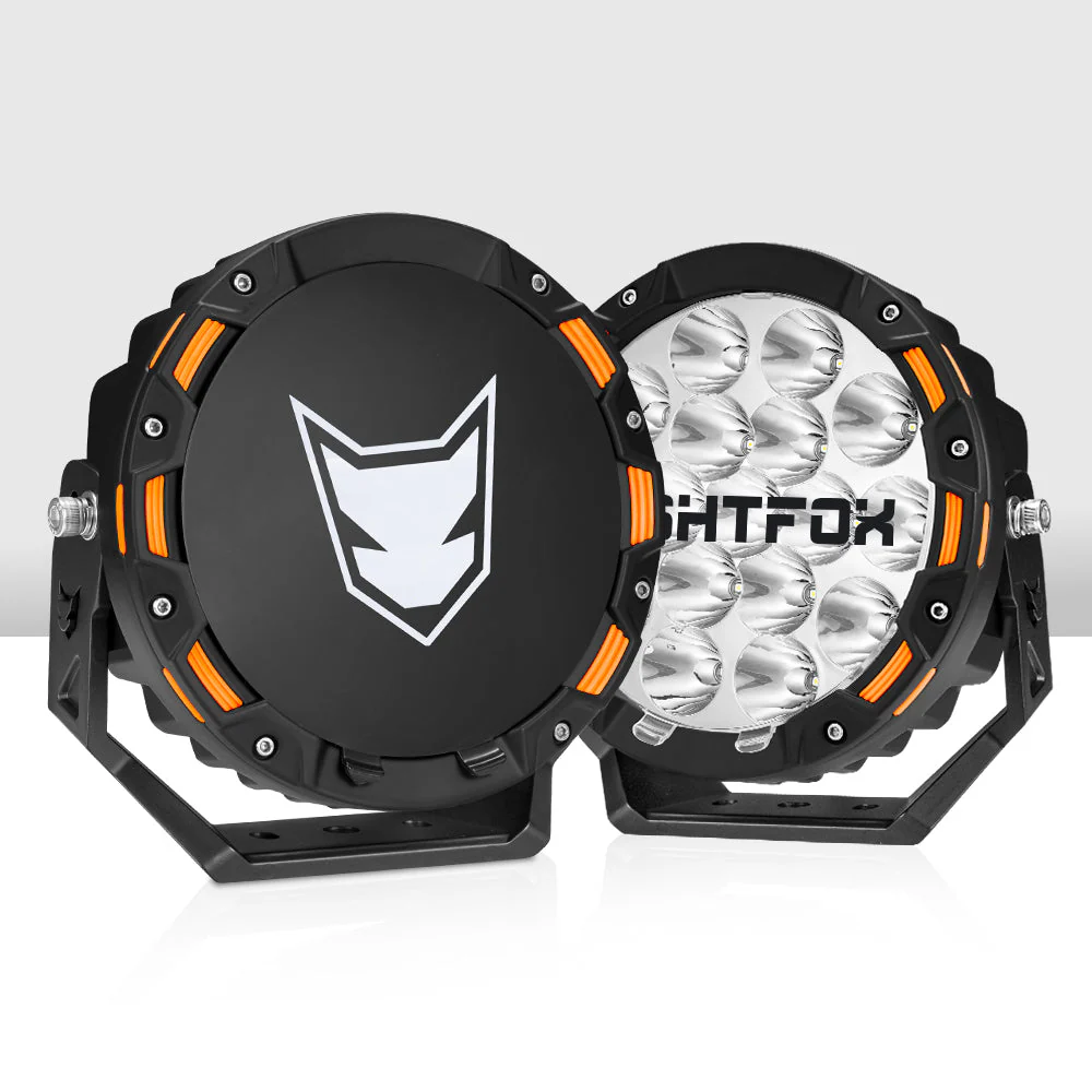 Lightfox 7-Inch LED Driving Lights – Pair | 12,603 Lumens | 1Lux @ 816m