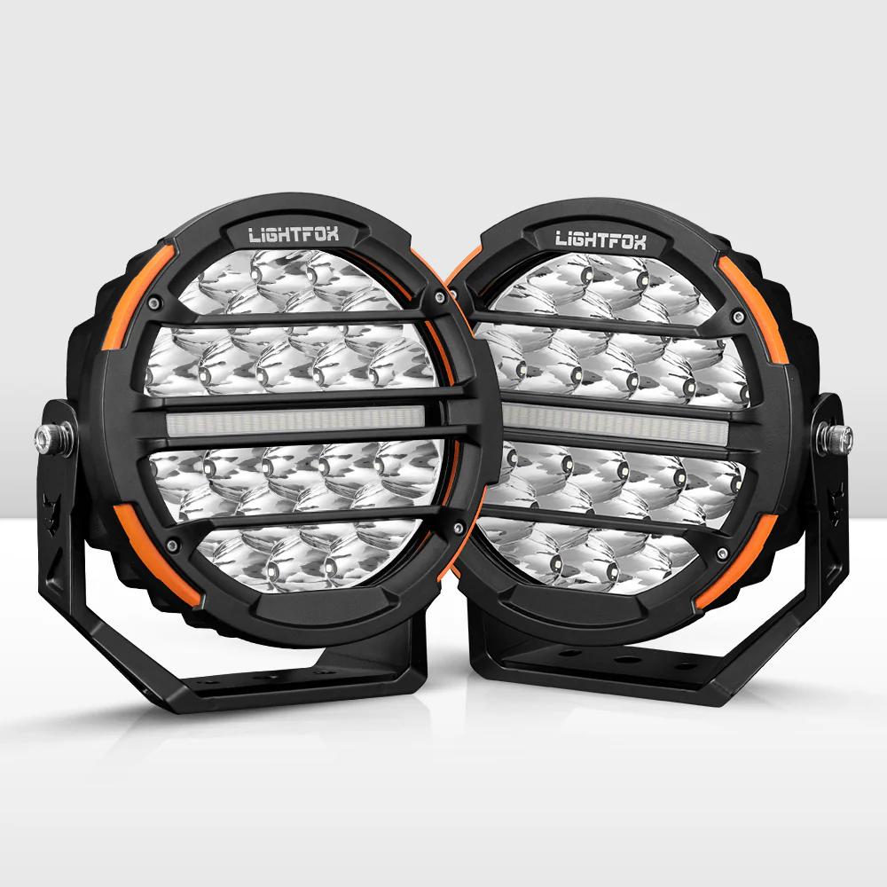 Lightfox Polaris Pair 7inch Osram LED Driving Lights 1Lux@1,230m IP68 15,972LM with wiring harness