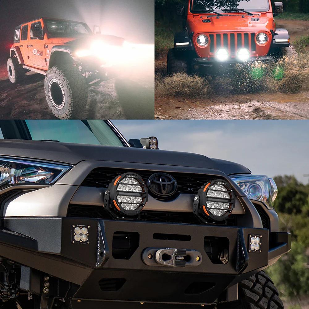 Lightfox Polaris Pair 7inch Osram LED Driving Lights 1Lux@1,230m IP68 15,972LM with wiring harness - Image 6