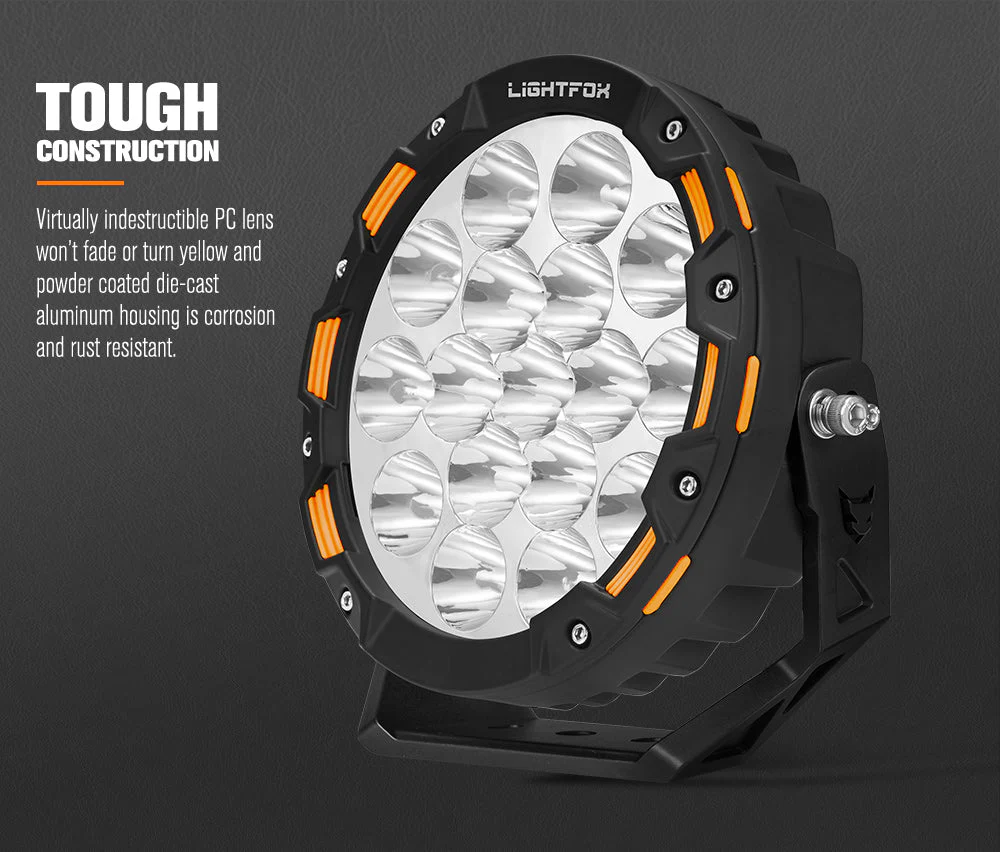 Lightfox 7-Inch LED Driving Lights – Pair | 12,603 Lumens | 1Lux @ 816m - Image 5