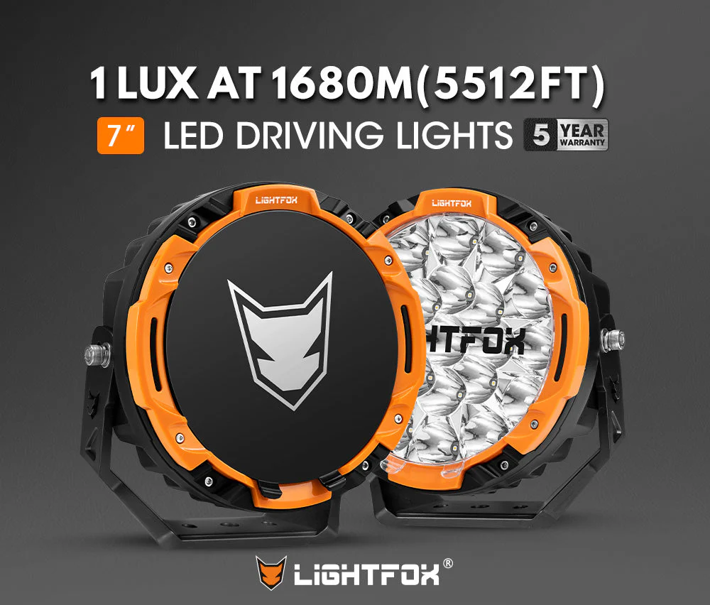 Lightfox | 7inch LED Driving Light 1Lux@5,512ft/1,680m IP68 13,600 Lumens - Image 2