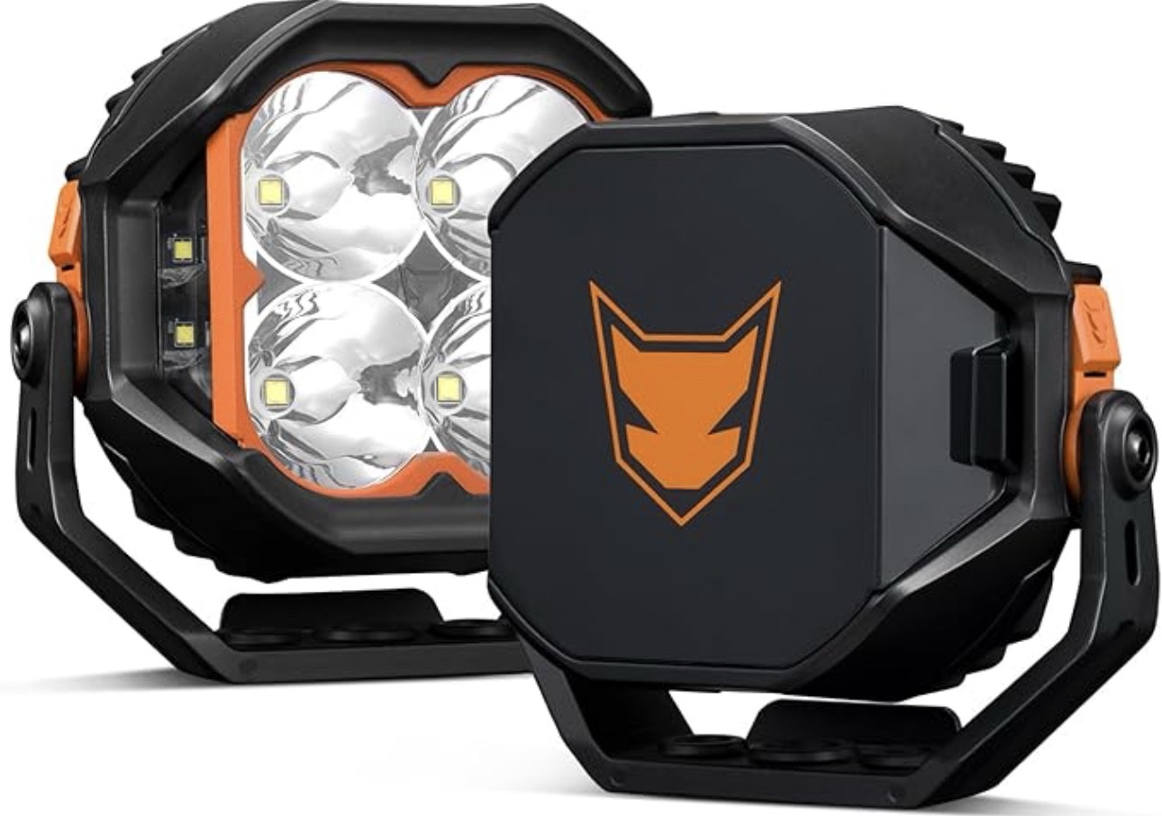 Lightfox Cygnus Pro 5-Inch LED Pod Lights with Side Shooters – Pair | 7,225 Lumens | 1Lux @ 400m