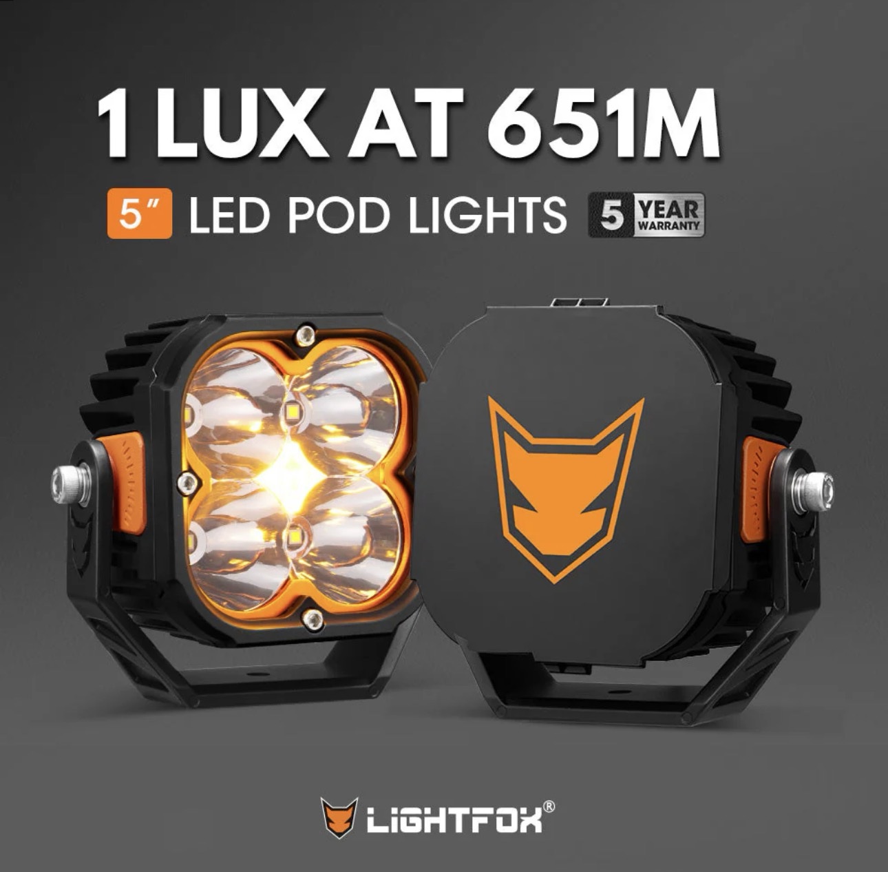 Lightfox Cygnus 5-Inch OSRAM LED Pod Lights – Pair | 14,106 Lumens | 1Lux @ 651m - Image 2