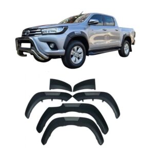 Toyota Hilux Rocco Style Fender Flares Wheel Arches with Grey Inserts (Fits 2016–2020)