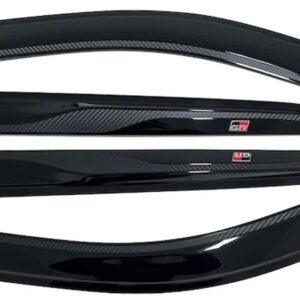 Toyota Hilux Revo / Travo (2016–2026) GR Weather Guards – Gloss Black with Carbon Inlay