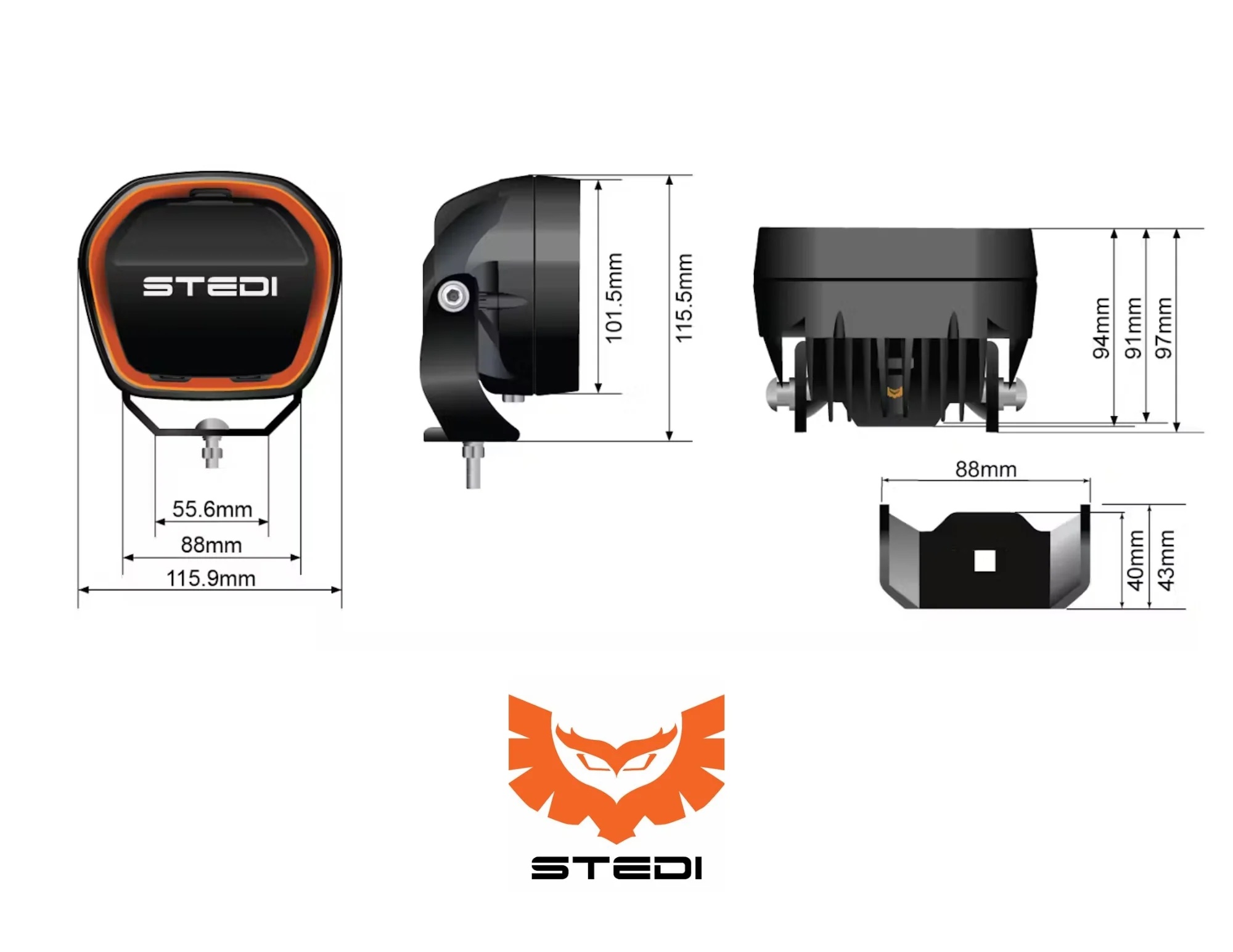 STEDI Type-X™ EVO MINI 4 Inch LED Driving Light – Spot Beam - Image 2