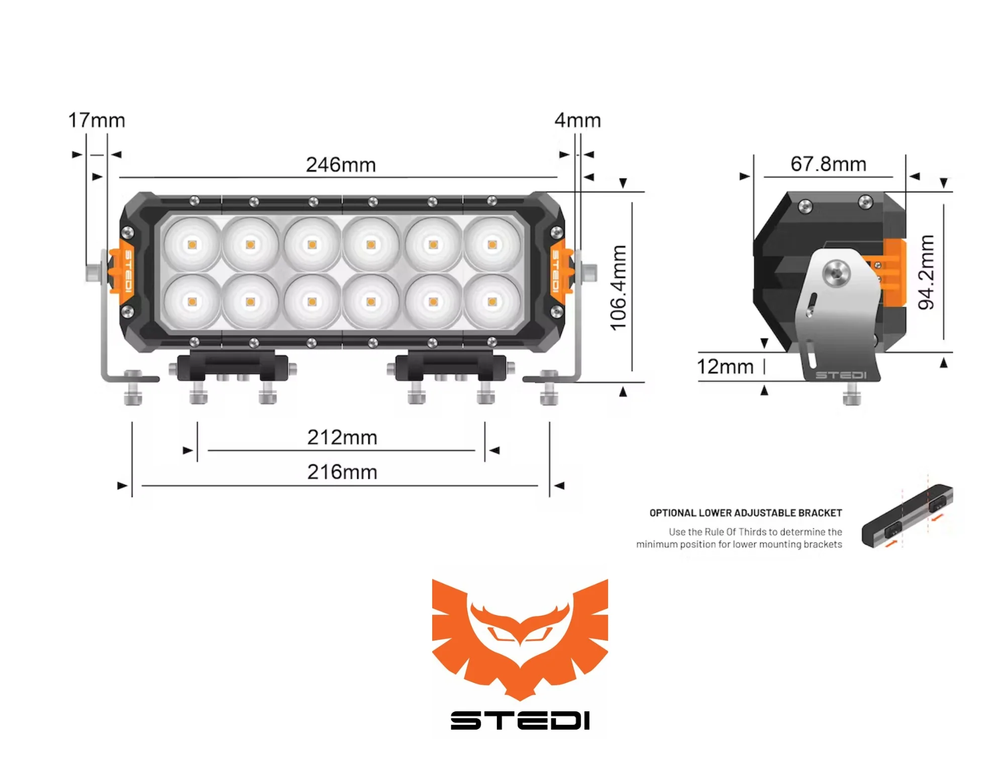 STEDI ST3303 PRO 11" 12 LED Light Bar - Image 3