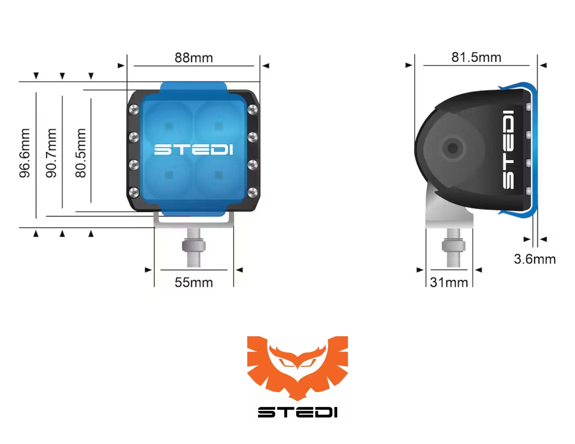 STEDI | C-4 Black Edition LED Light Cube | FLOOD - Image 2