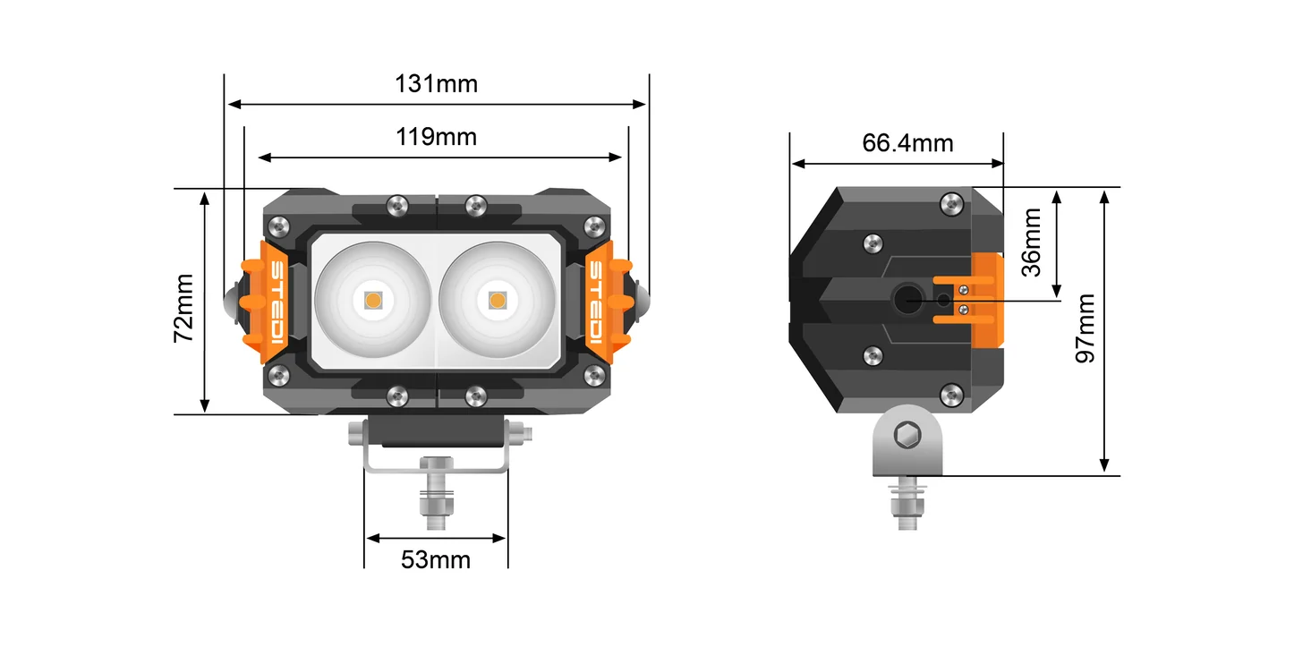 STEDI ST3301 PRO 4.6" 2 LED Work Light - Image 7